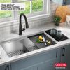 33&rdquo; Workstation Kitchen Sink Undermount&nbsp;16 Gauge&nbsp;Stainless Steel 50/50 Double Bowl with&nbsp;WorkFlow&trade; Ledge and&nbsp;Accessories